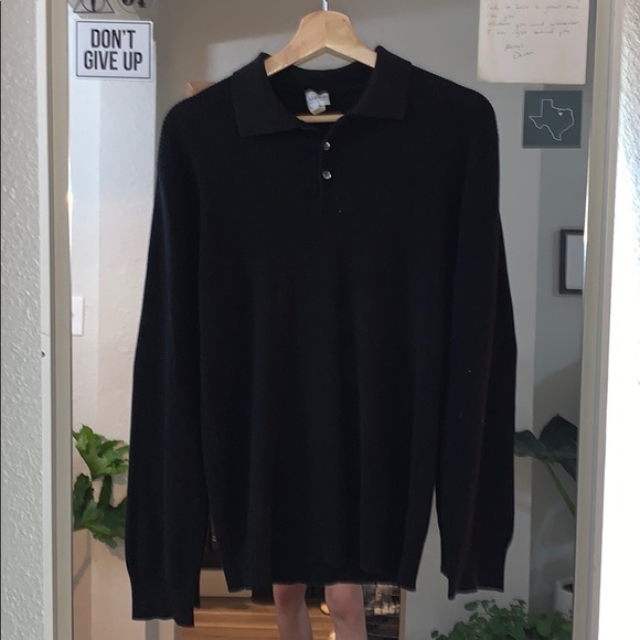 ARMANICOLLEZIONI BLACK LONGSLEEVE COLLAR SWEATER L - Picture 2 of 2